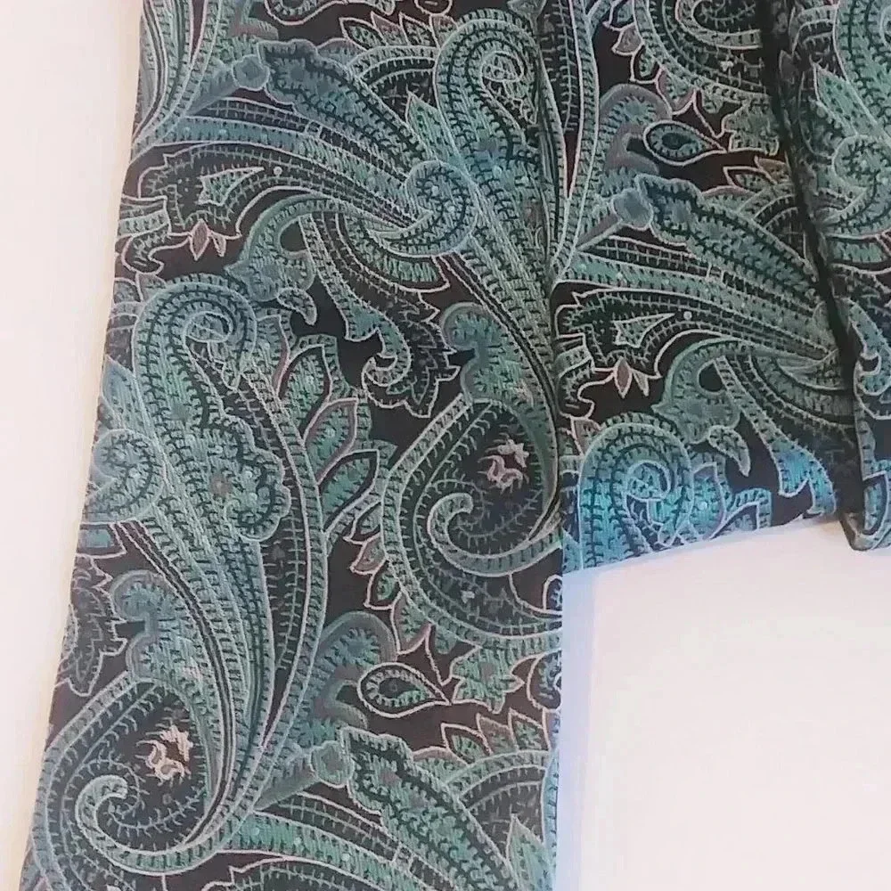 Adolfo Paisley Print Green Tie‎